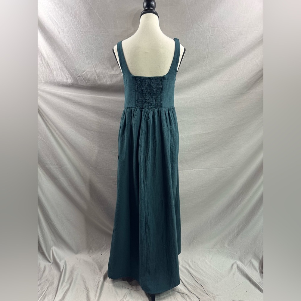 Cotton Sleeveless Tank A- Line Dress Green - Picture 11 of 11